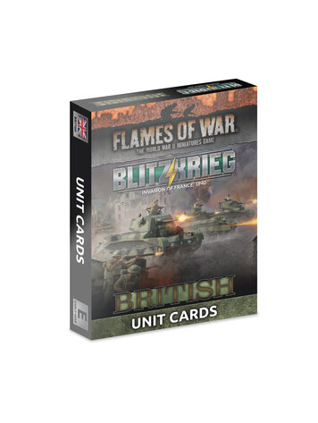 Flames of War FOW: British Blitzkrieg Unit Cards