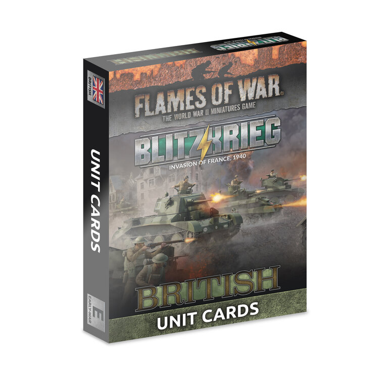 Flames of War FOW: British Blitzkrieg Unit Cards