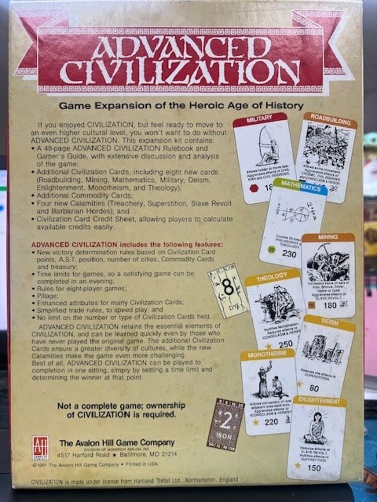 Vintage Advanced Civilization (1991) & Civilization (1982) Bundle