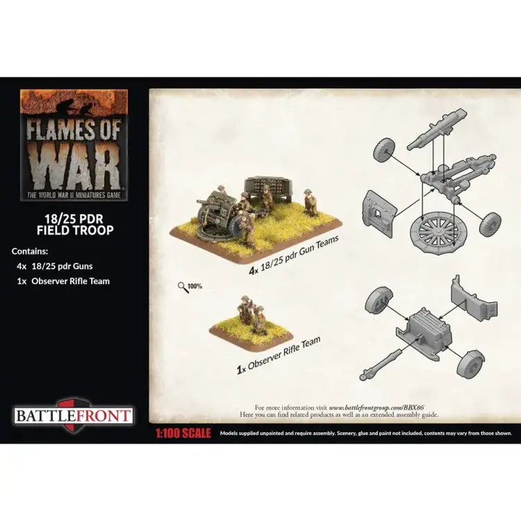 Flames of War FOW: 18/25 PDR Field Troop British (Early War)