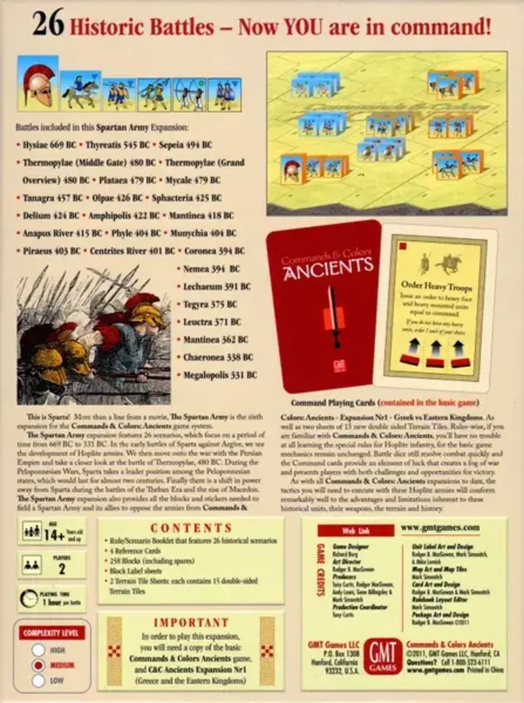 Vintage Commands & Colors Ancients: Exp.Nr6 (Pre-owned, unpunched) (2011)