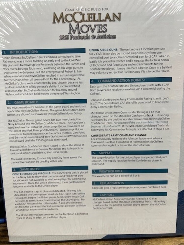 Vintage Grant's Gamble: McClellan Moves (2016)