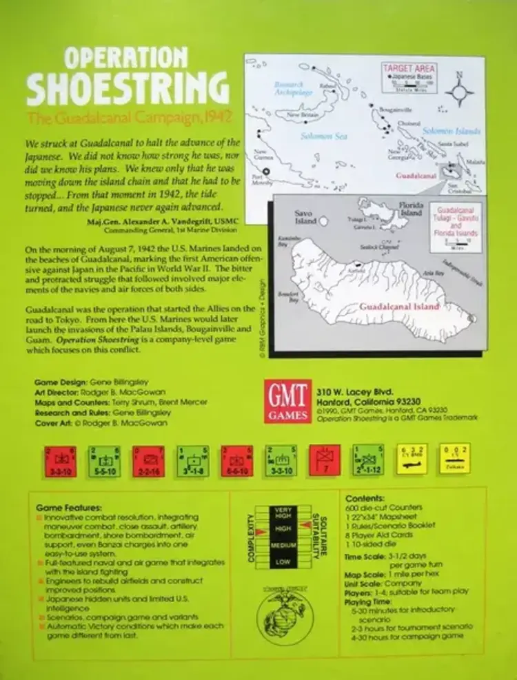 Vintage Operation Shoestring, The Guadalcanal Campaign, 1942 (1990)
