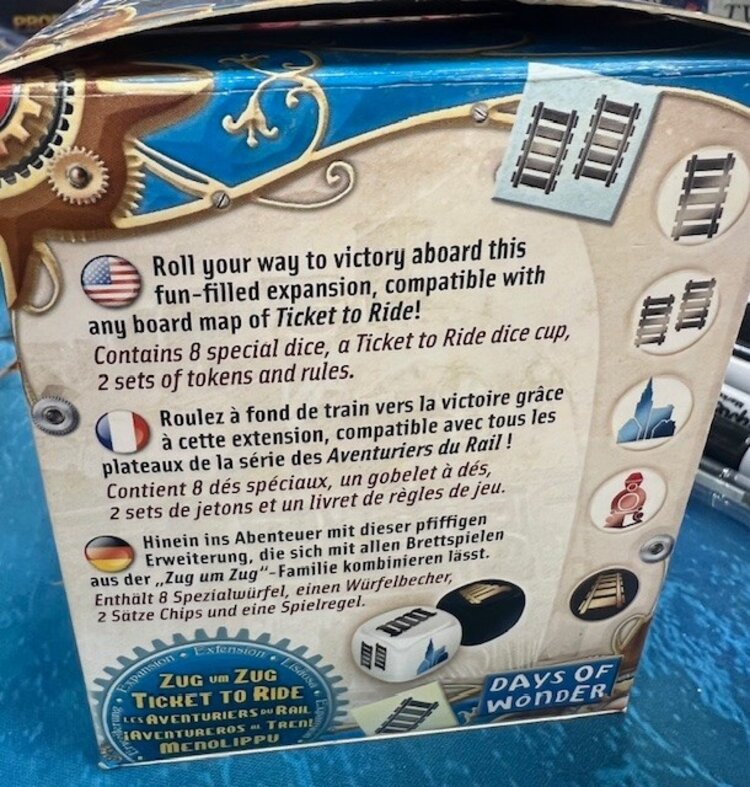 Vintage Ticket to Ride, The Dice Expansion (Pre-Owned, Sealed Components, Box slightly damaged) (2008)