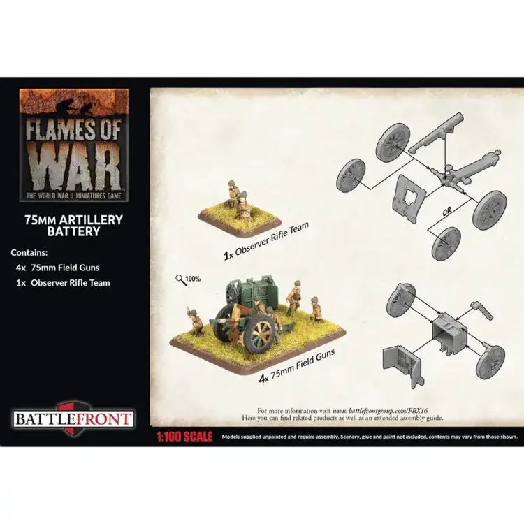 Flames of War FOW:75mm Artillery Battery (French) (Early War)