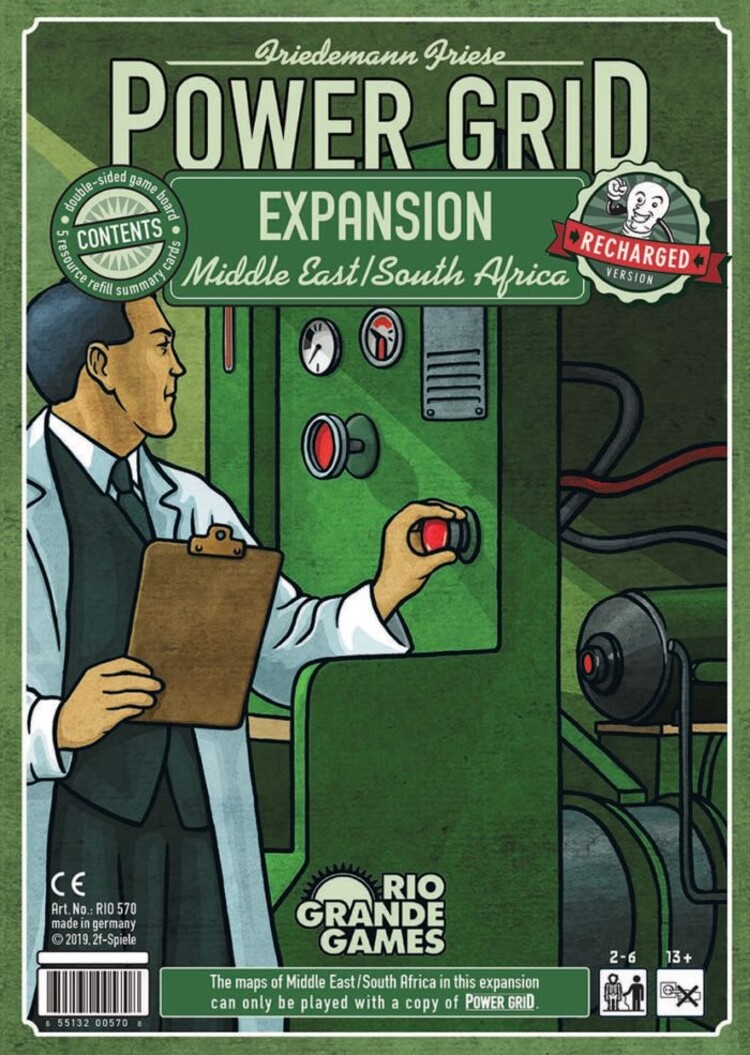 Rio Grande games Power Grid Middle East/South Africa Expansion "Recharged"