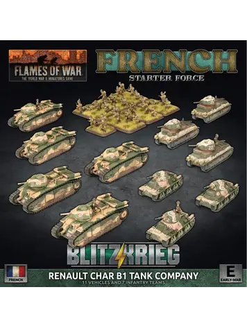 Flames of War FOW: French Starter Force BlitzKrieg, Renault Char B1 Tank Cie (Early War)