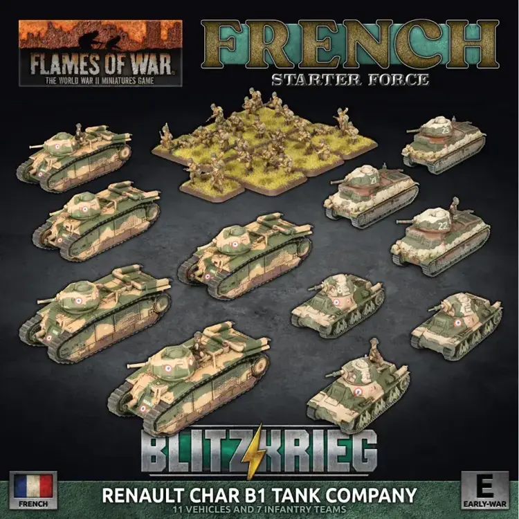 Flames of War FOW: French Starter Force BlitzKrieg, Renault Char B1 Tank Cie (Early War)