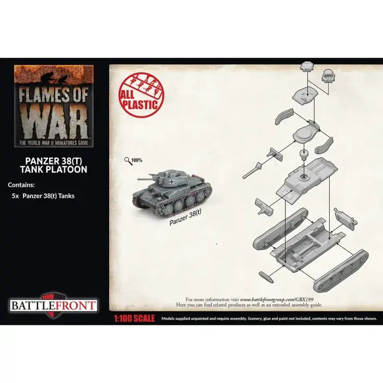 Flames of War FOW: Panzer 38 (T) Tank Platoon (Early War)