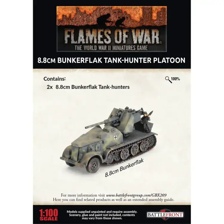 Flames of War FOW: 88 cm Bunkerflak Tank-Hunter Platoon German (Early War)