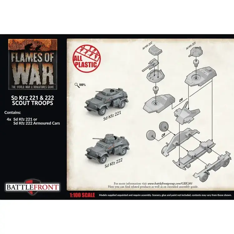 Flames of War FOW: SD KFZ 221 & 222 Scout Troops German (Early War)