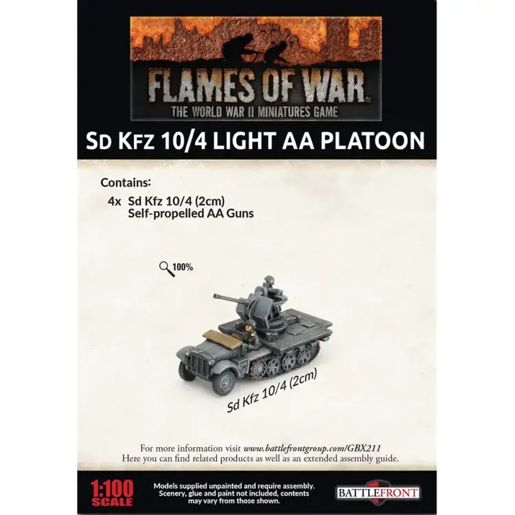Flames of War FOW: SD KFZ 10/4 Light AA Platoon German (Early War)