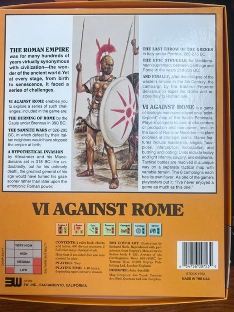 Vintage VI Against Rome (1994) (Pre-Owned, unpunched)