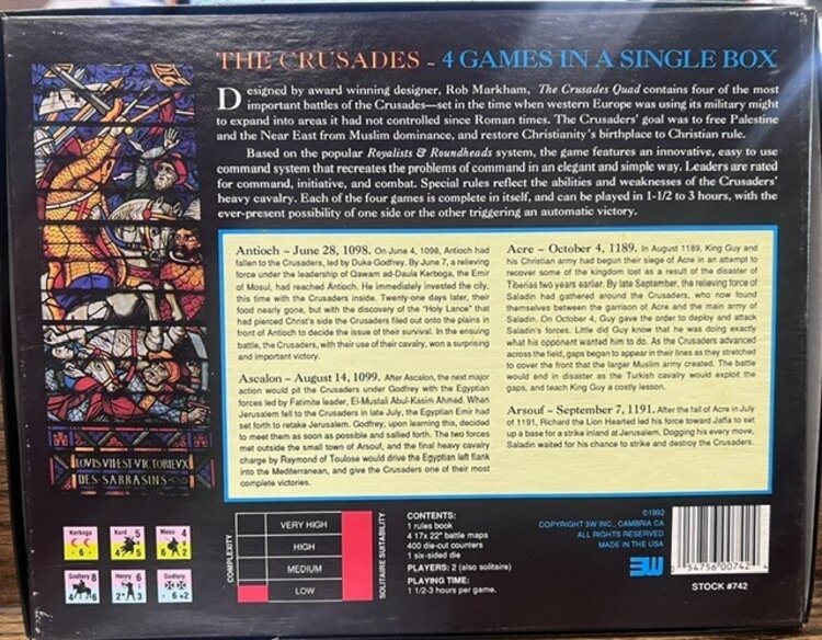 Vintage The Crusades Quad (1992) (Pre-Owned, Very Good, Unpunched)