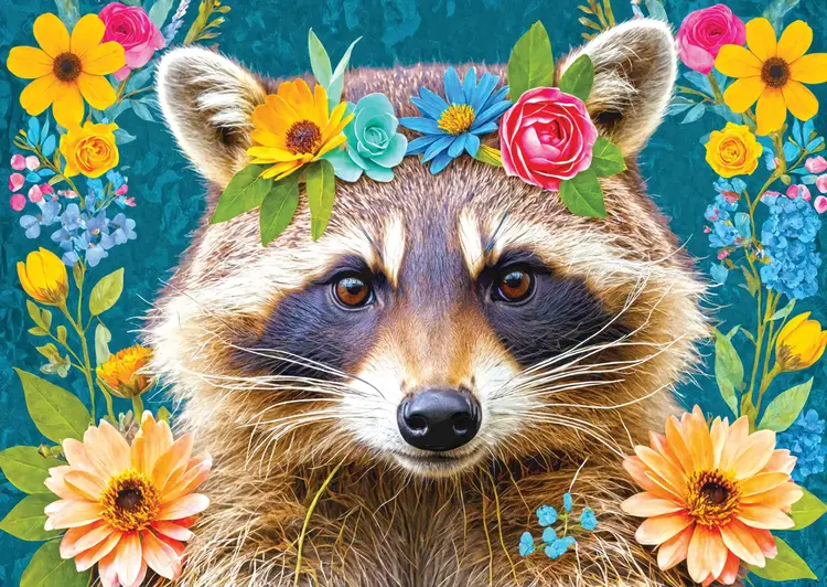 Outset Floral Raccoon puzzle (1000 pc)