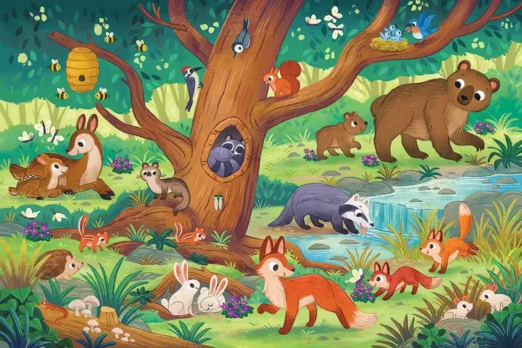 Cobble Hill Bear and Friends puzzle (35pc Floor Rope Handle)