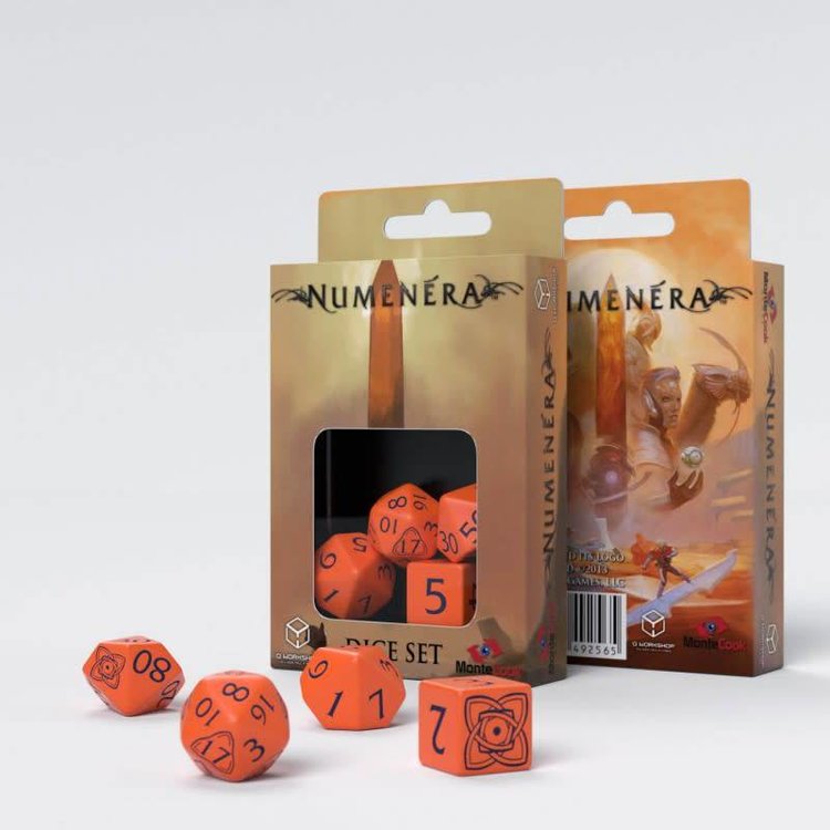 Q workshop Numenera RPG dice set