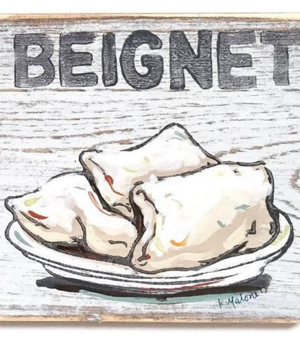 Home Malone Beignet Wood Sign