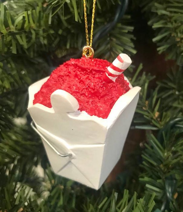 Red Snoball in Box Ornament