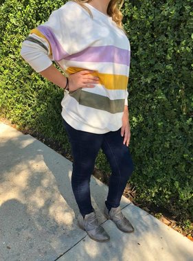 mardi gras color block sweatshirt