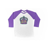 Mardi Gras Crown Baseball Tee, Purple