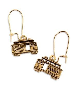 Streetcar Dangle Earrings, Gold