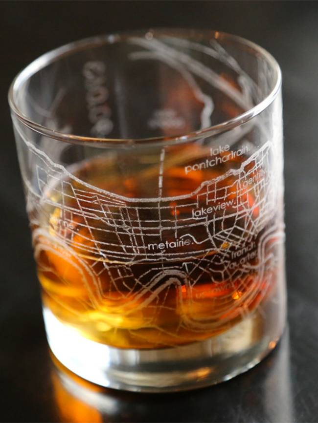 The Bourbon Trail Map Rocks Glass