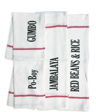 Hand Stamped Towel, New Orleans Dishes Collection