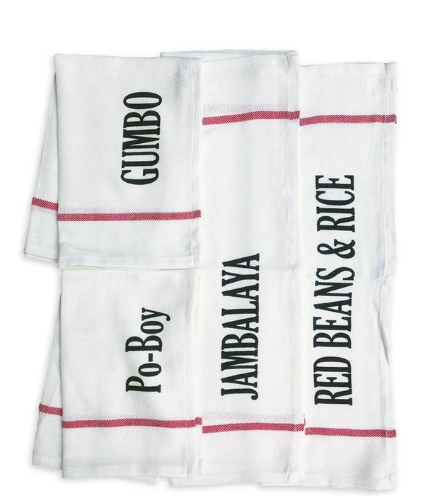 Nola Tawk Hand Stamped Towel, New Orleans Dishes Collection