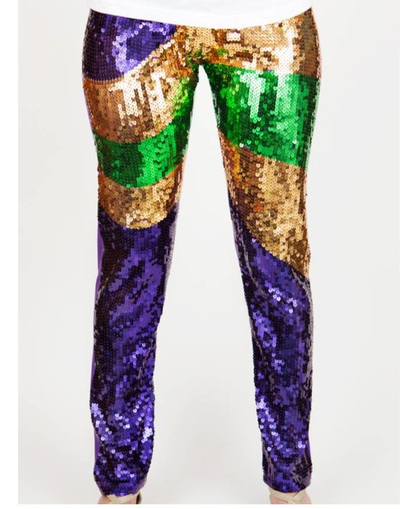 purple sequin pants