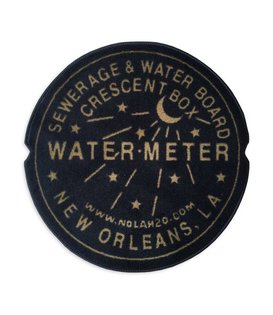 Indoor New Orleans Water Meter Rug, Black