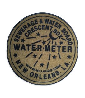 Indoor New Orleans Water Meter Rug, Gold