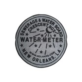 Indoor New Orleans Water Meter Rug, Grey