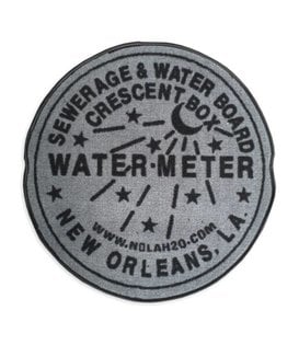 Indoor New Orleans Water Meter Rug, Grey