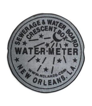 Indoor New Orleans Water Meter Rug, Grey