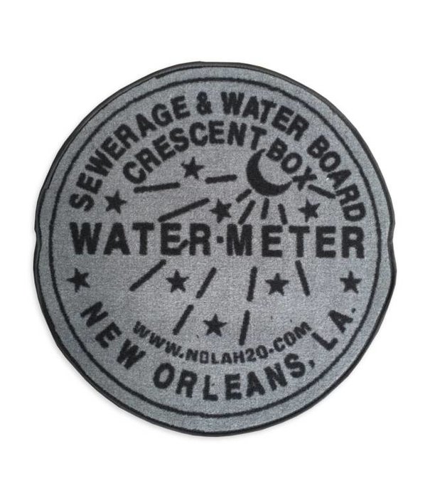 Fleurty Girl Indoor New Orleans Water Meter Rug, Grey