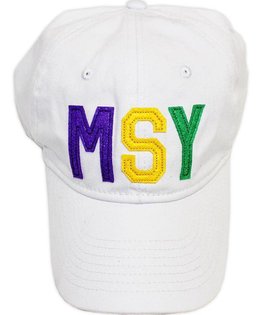 Mardi Gras Color Block Beanie, White - Fleurty Girl