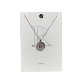 Stamped Initial Necklace, Silver