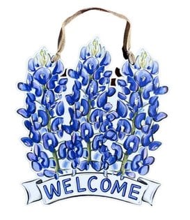 Bluebonnet Welcome Door Hanger