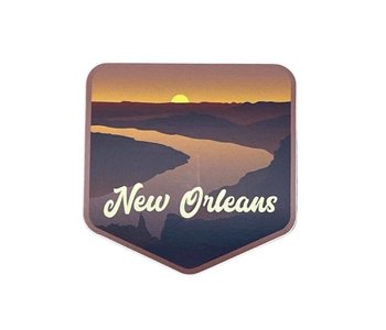 New Orleans River Sunset Sticker