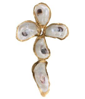 Large Oyster Shell Cross