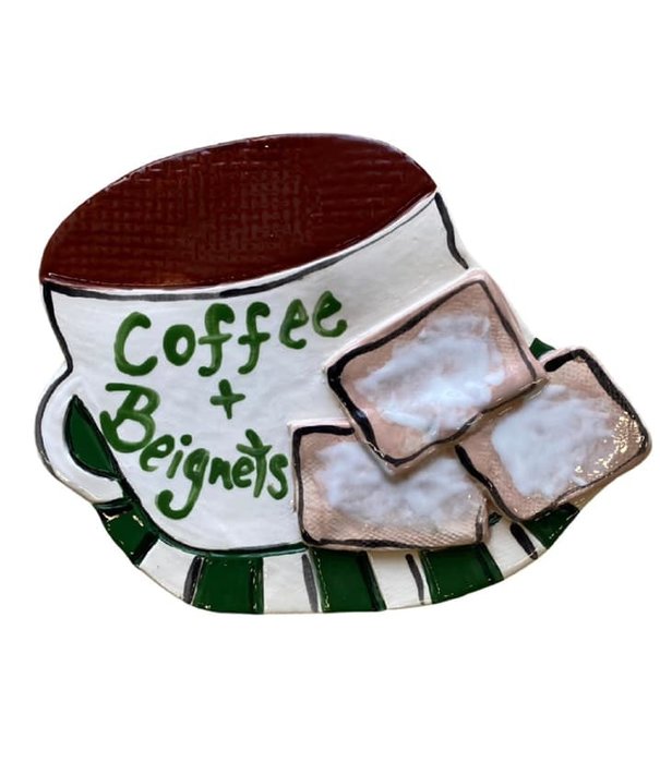 Coffee & Beignet Ceramic Plaque