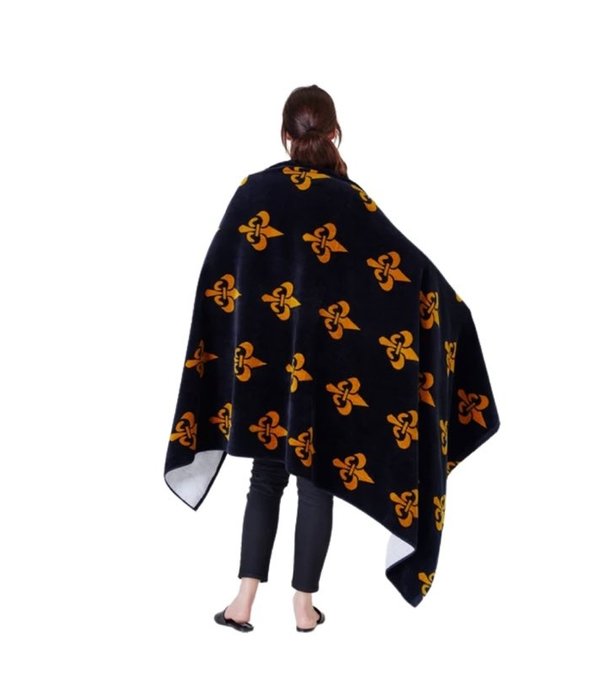 Bonfolk Black & Gold Fleur de Lis Beach Towel