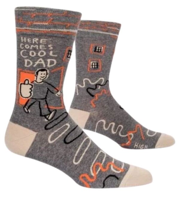 Blue Q Here Comes Cool Dad Socks, Mens