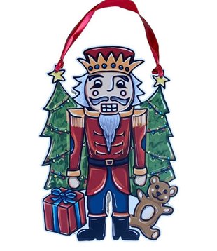 Red Nutcracker Door Hanger