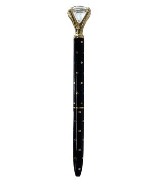 Gem Pen, Black Gold Polka Dot