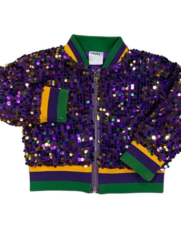 Purple, Green, & Gold Sequin Jacket, Kids