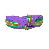 Mardi Gras  Knotted Ribbon Headband