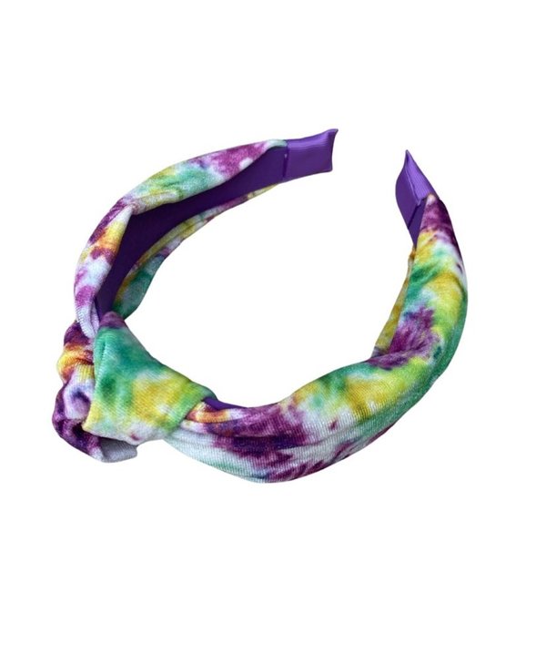 Mardi Gras Tie Dye Knotted Headband