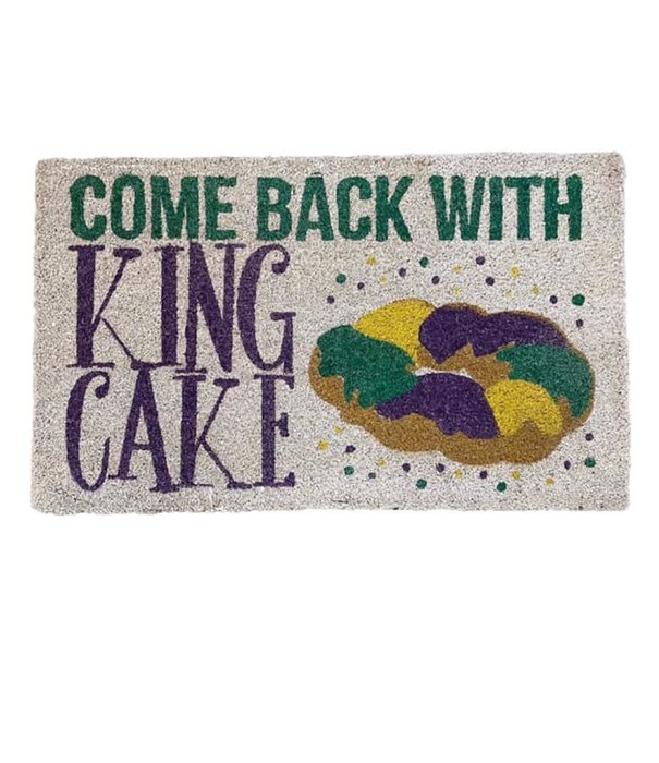 Come back with King Cake Door Mat, White